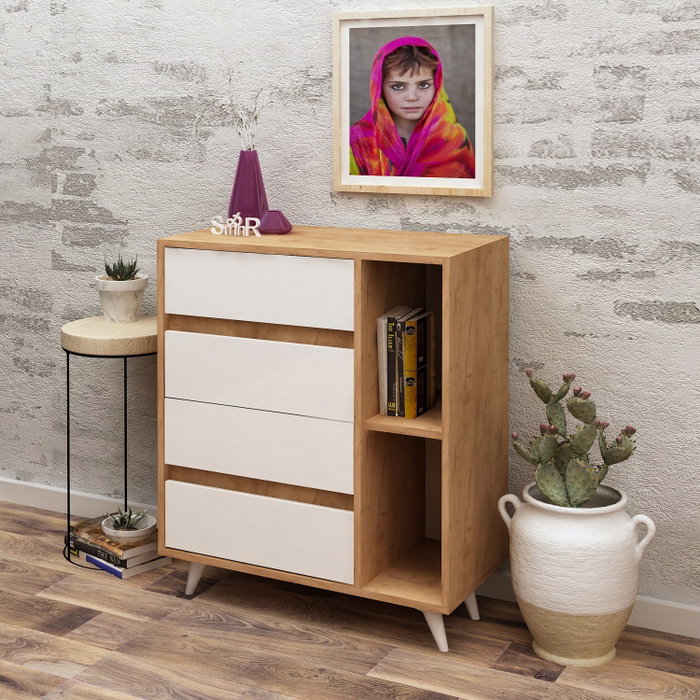 Hanah Home Cómoda Tsela Roble y Blanco